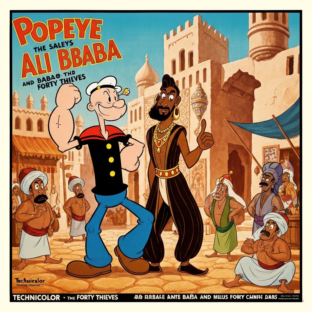 Watch Popeye The Sailor Meets Ali Baba's Forty Thieves free online - 1937 Action Comedy cartoon